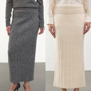 Bundle of 2! Source Unknown Becca Knit Skirt S/M Gray and Birch